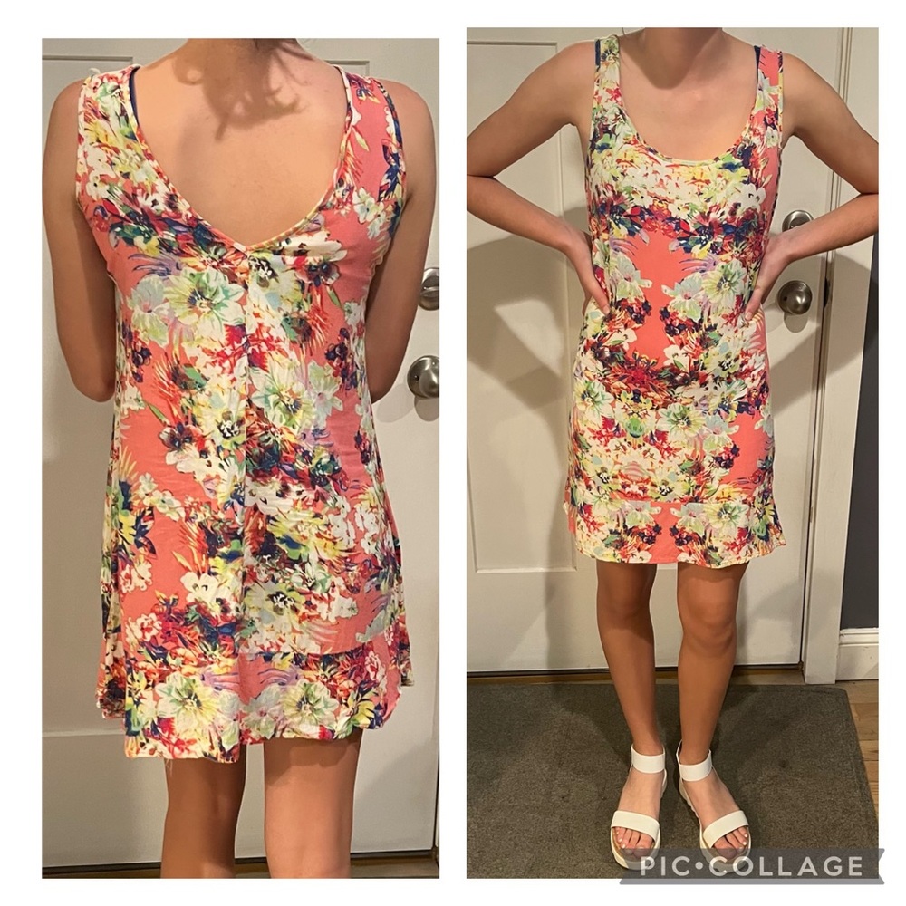 Mimi chica, pink floral shirt dress, size M